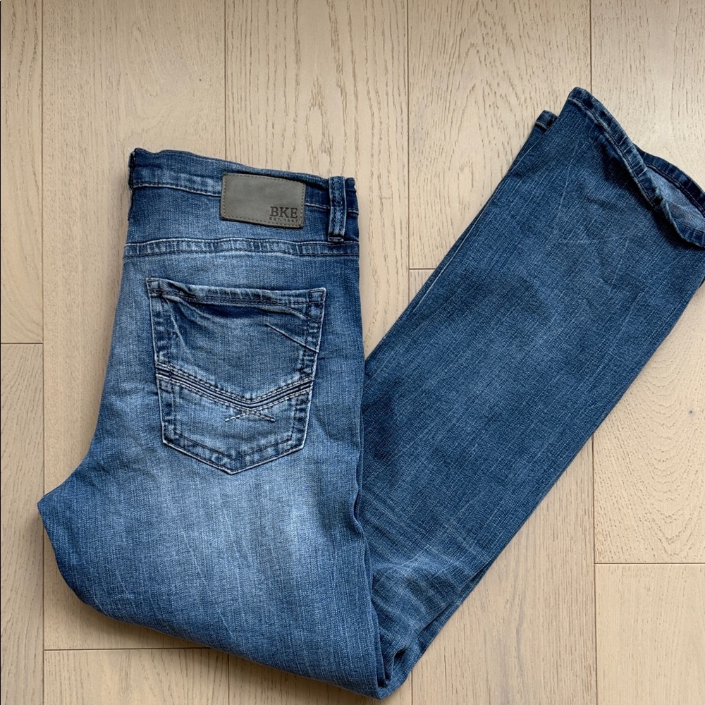 BKE Men's Classic Blue Straight Jeans